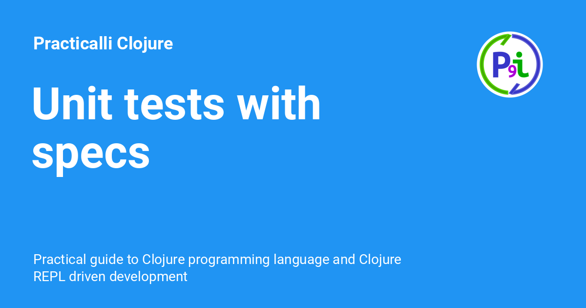 Unit tests with specs - Practicalli Clojure