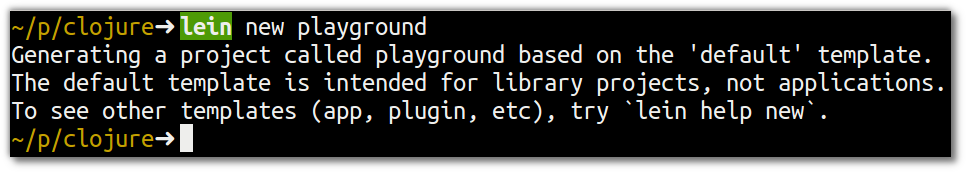 New Clojure project called playground