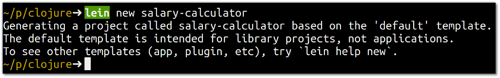 Create the Salary Calculator project with Leiningen