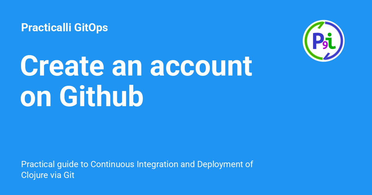 Create an account on Github - Practicalli GitOps