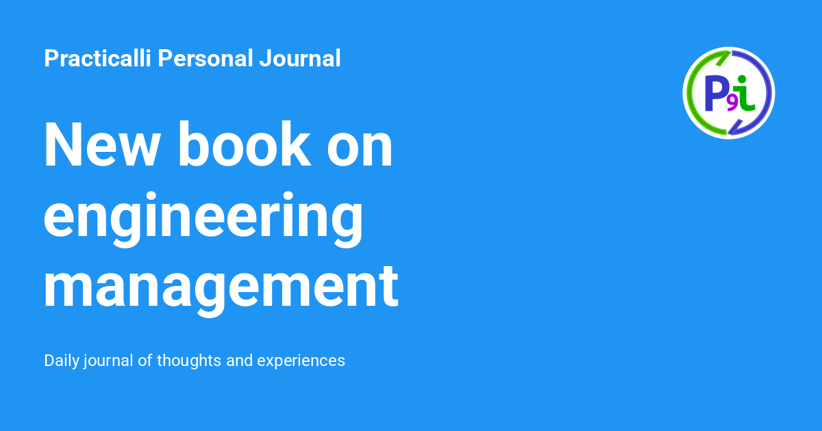 New book on engineering management - Practicalli Personal Journal