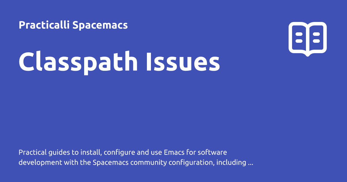 Classpath Issues - Practicalli Spacemacs