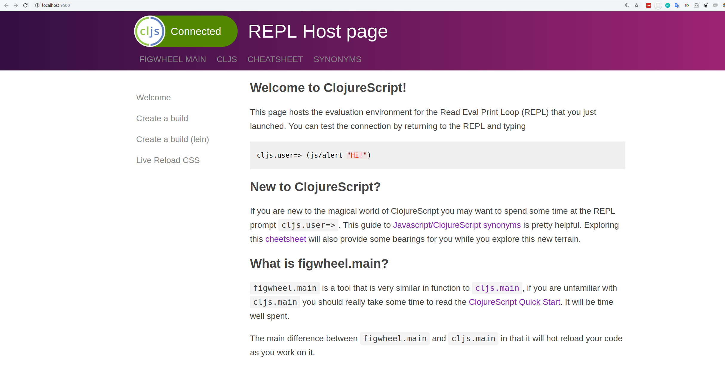 figwheel-main - REPL host page
