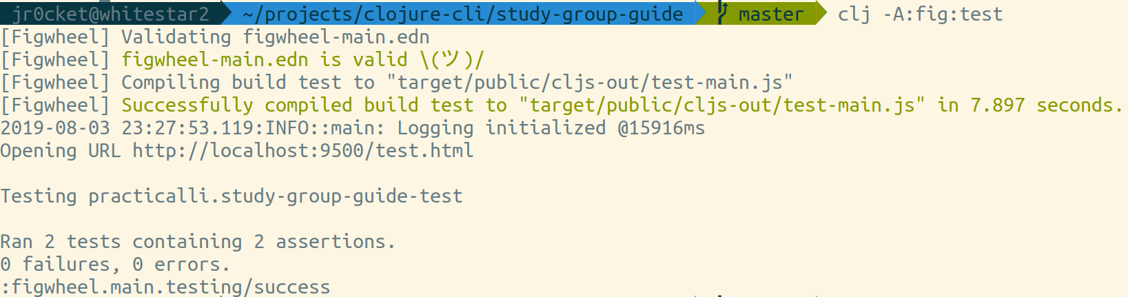Figwheel-main - test output in terminal
