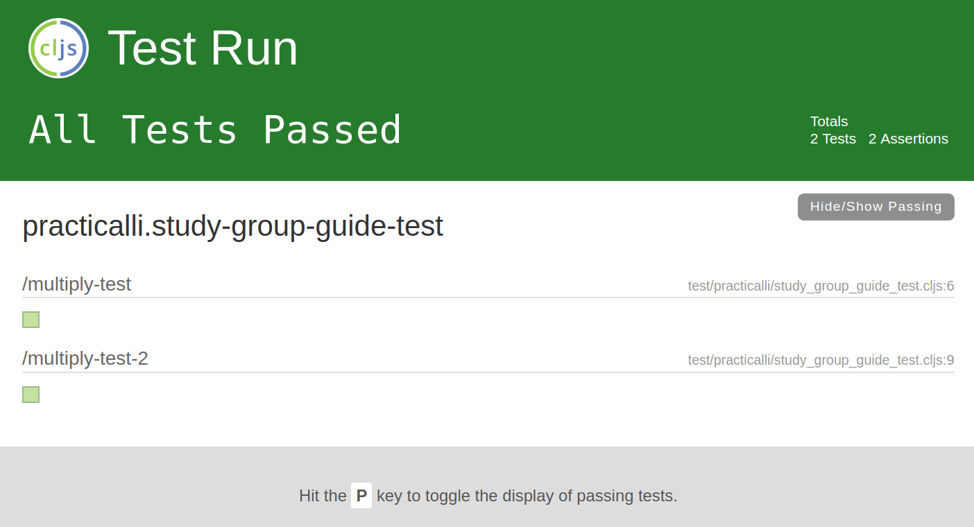 Figwheel-main - tests - auto-testing webpage results